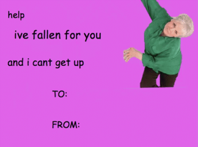 Funny Valentines Granny Fall For You GIF