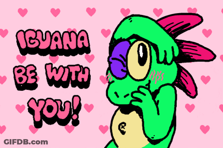 Funny Valentines Iguana Be With You GIF
