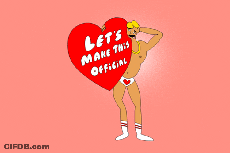 Funny Valentines Make It Official GIF