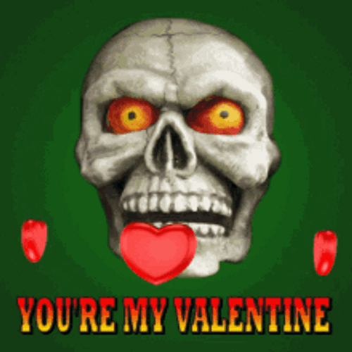 Funny Valentines Scary Skull GIF