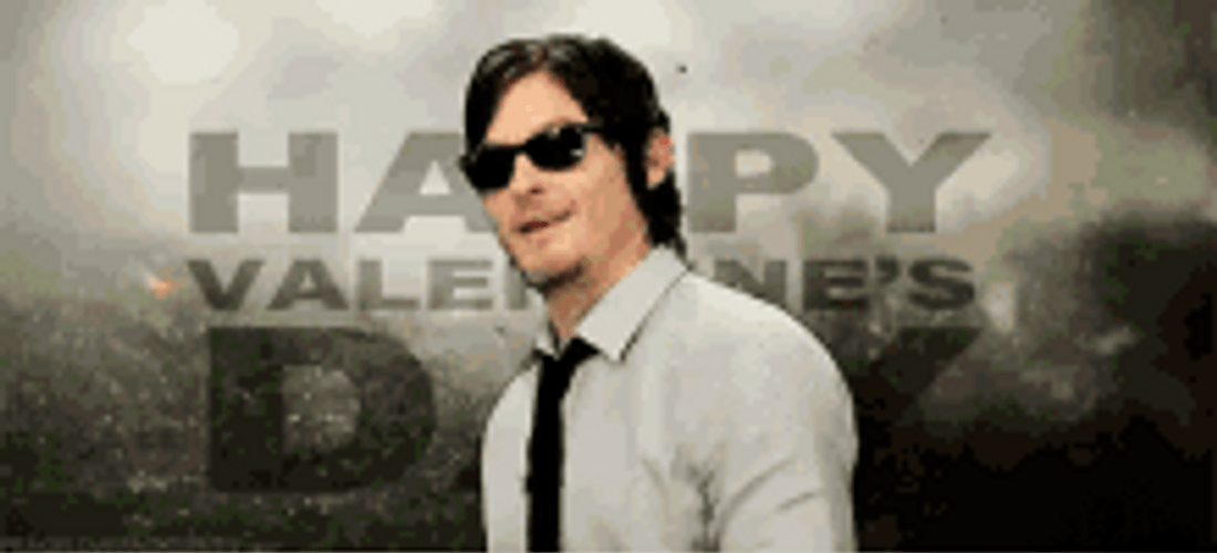 Funny Valentines Walking Dead Daryl With Rose GIF