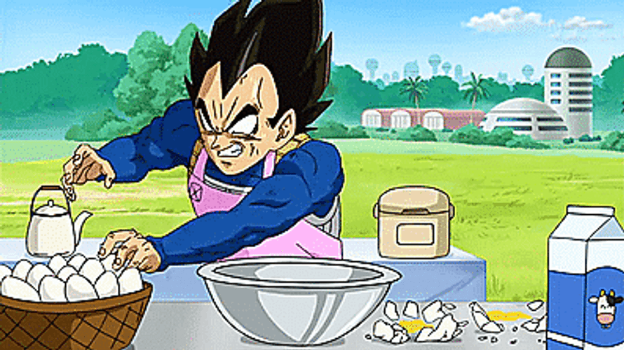 Funny Vegeta Cooking GIF