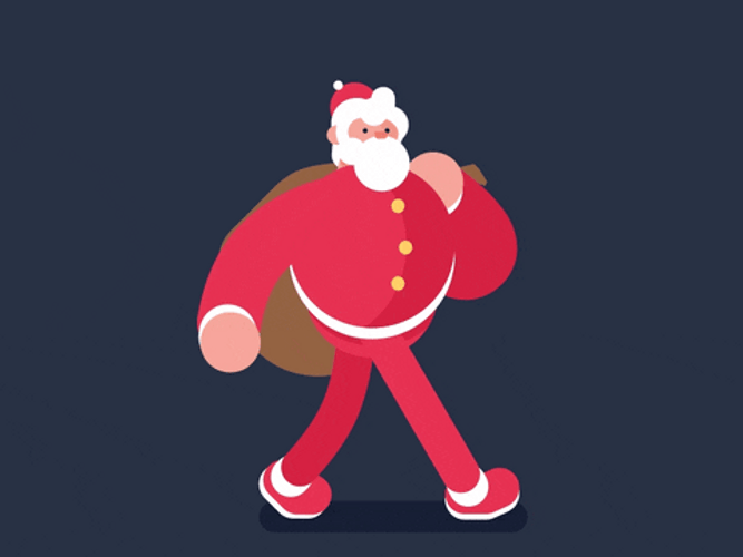 Funny Walking Christmas Santa GIF