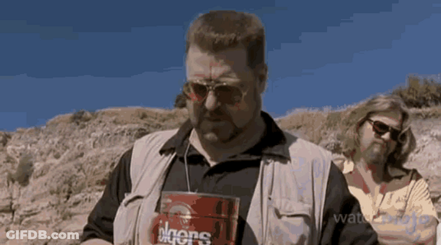 Funny Walter Wrong Ash Pouring Big Lebowski GIF