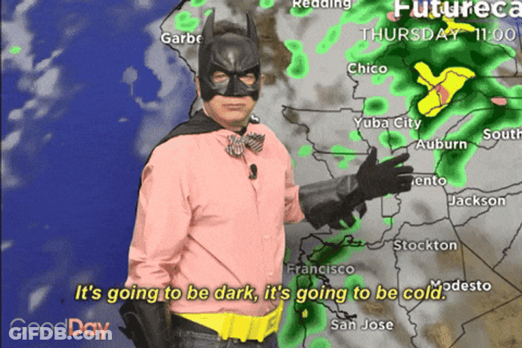 Funny Weatherman Van Denton Batman Parody GIF