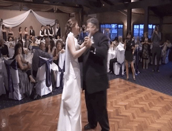 Funny Wedding Bride's Father Pants Fell Off GIF