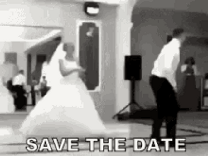 Funny Wedding Bride Throwing Money On Twerking Groom GIF