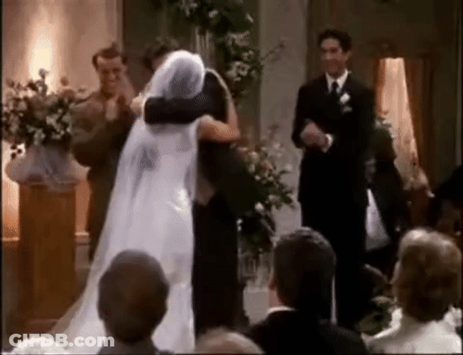 Funny Wedding Couple Kissing Non Stop GIF