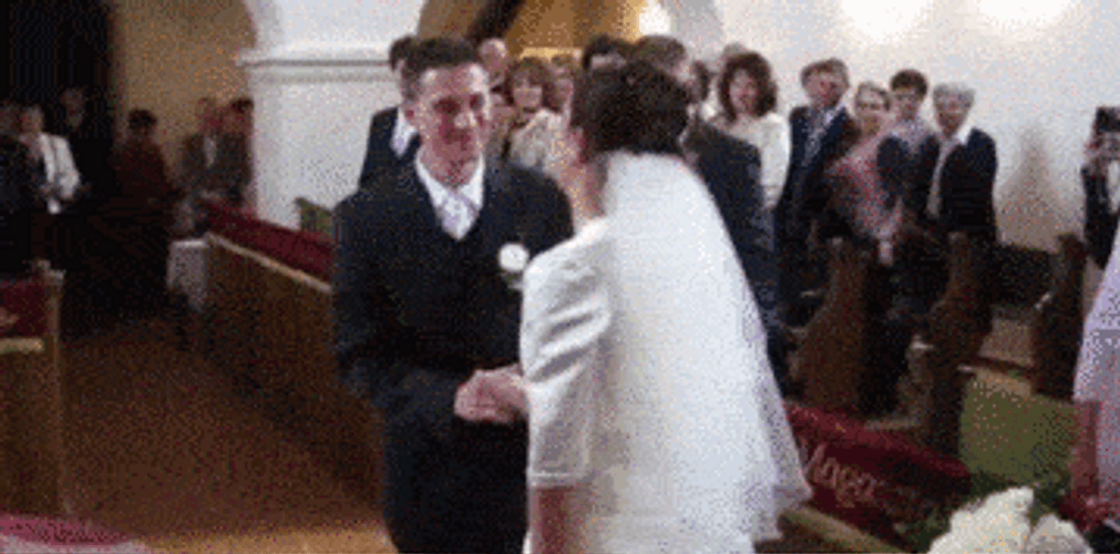 Funny Wedding Groom's Man Passing Out GIF