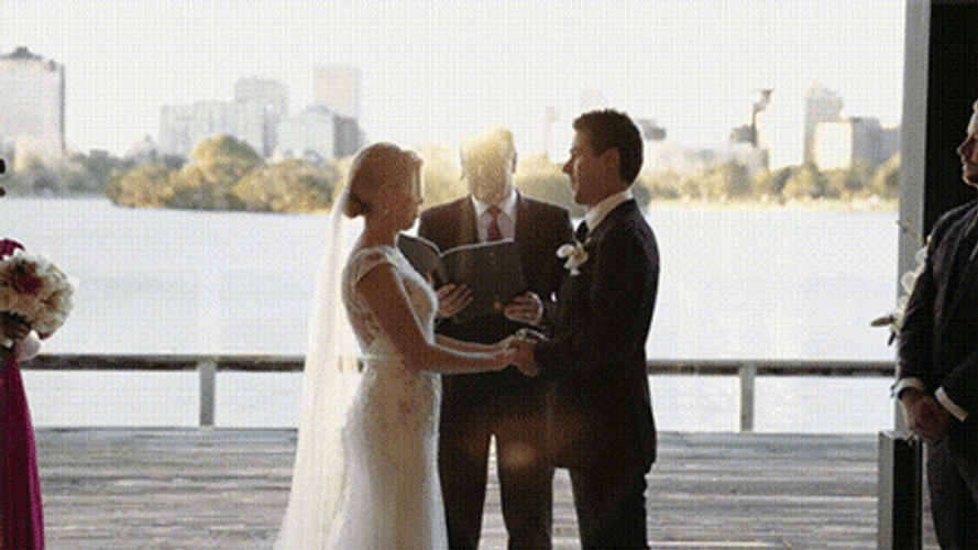 Funny Wedding Mother Chasing Flower Girl GIF