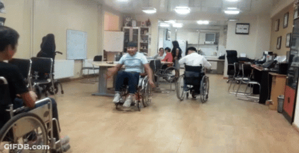Funny Wheelchair Parallel Parking GIF