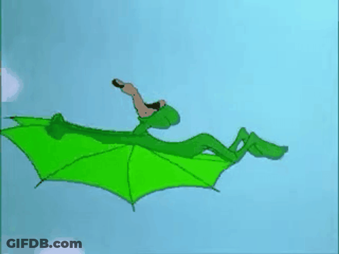 Funny Wile E Coyote Flying Dragon Costume GIF
