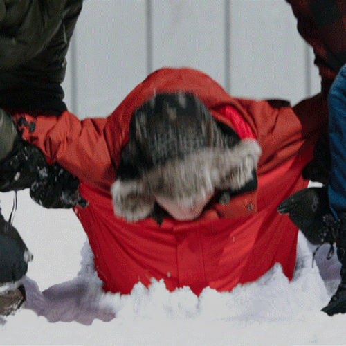 Funny Will Ferrell Pull Up From Snow GIF