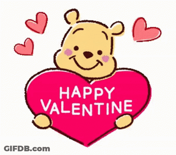 Funny Winnie The Pooh Valentines Greeting GIF