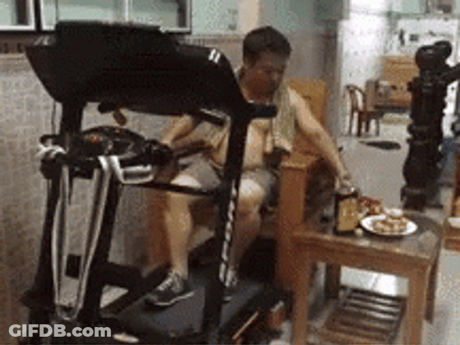 Funny Workout Exercise Lazy Drinking Eating GIF