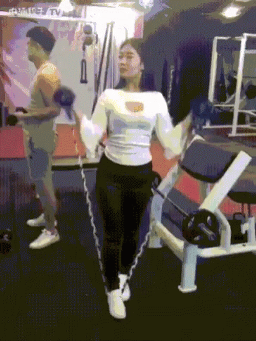 Funny Workout Fail Gym Woman Ouch GIF