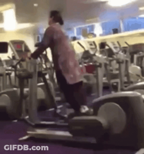 Funny Workout Fail Wrong Gym Woman GIF