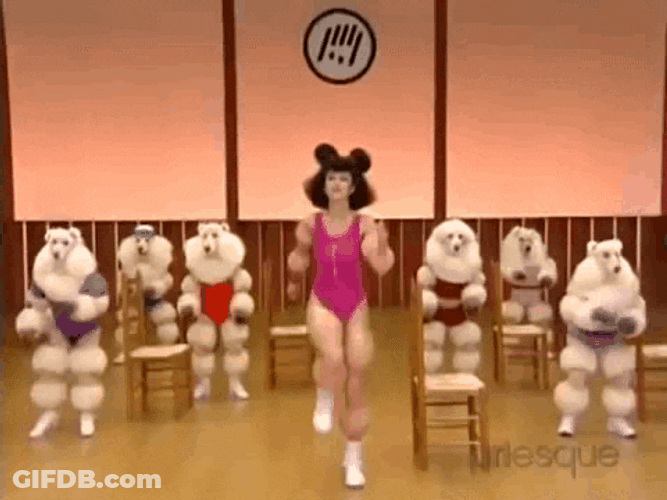 Funny Workout Muscular Poodle Exercise GIF