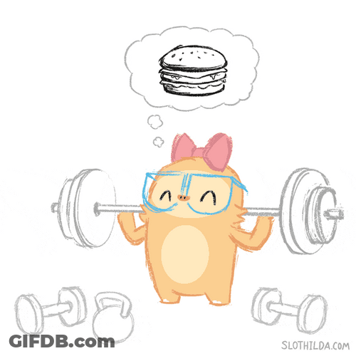 Funny Workout Thinking Of Food Slothilda GIF
