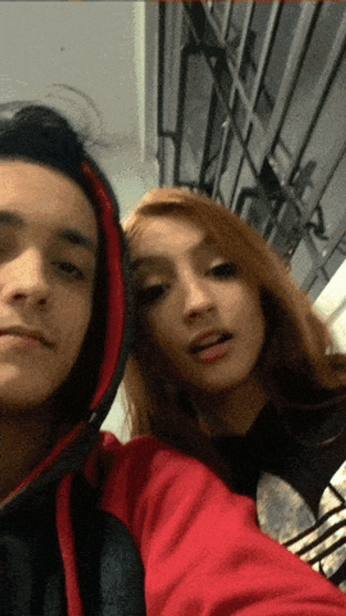 Funny Young Couple Heart Hand Sign Fail GIF