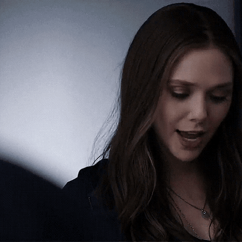 Furious Elizabeth Olsen Talking GIF