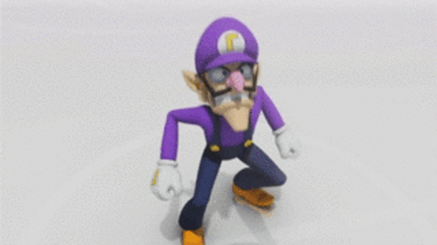 Furious Waluigi Jumping High GIF