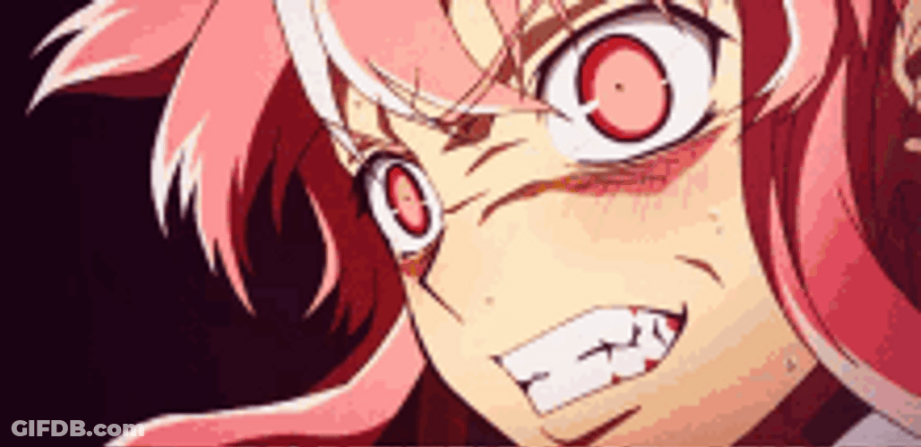 Furious Yuno Gasai Wild Yandere GIF