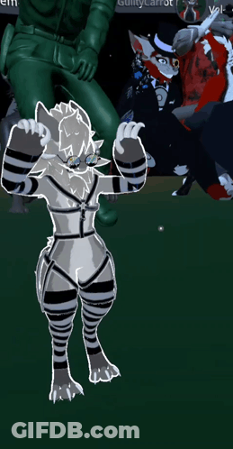 Furry Character In Striped Socks And Sunglasses With Green Toy Soldier GIF