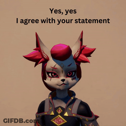 Furry Character Saying Yes Yes I Agree GIF