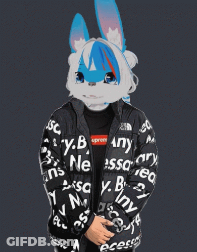 Furry Character Wearing Supreme Jacket GIF