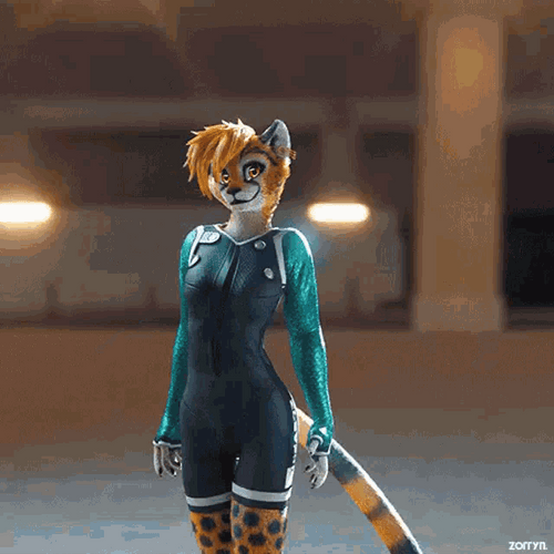 Furry Lifting Her Legs GIF