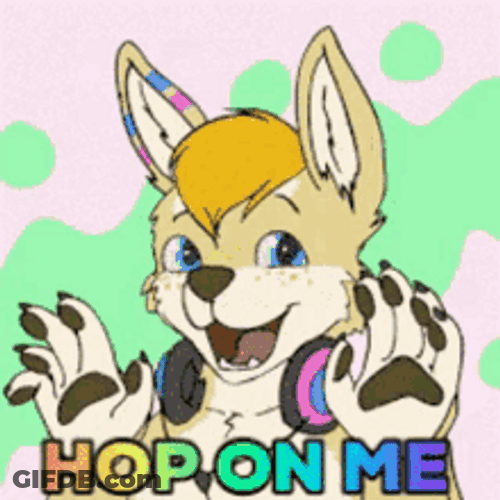 Furry Saying Hop On Me GIF