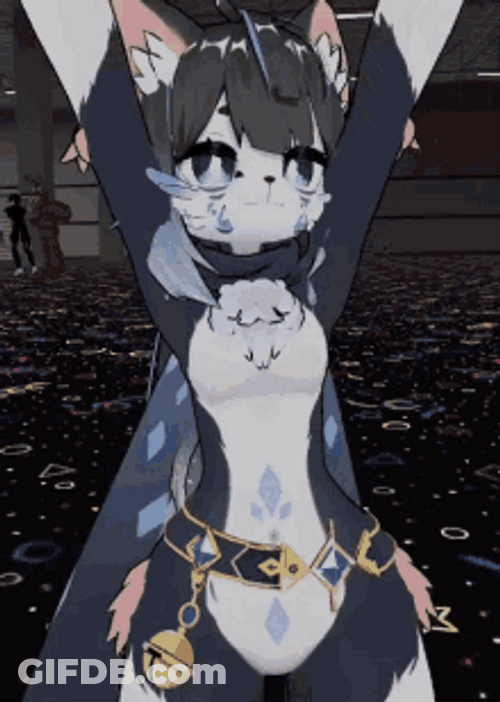Furry Waving Her Hands In The Air GIF