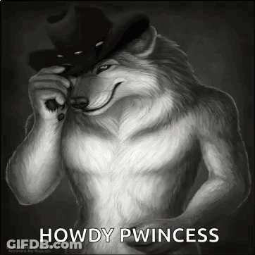 Furry Wolf In Cowboy Hat Smiling GIF