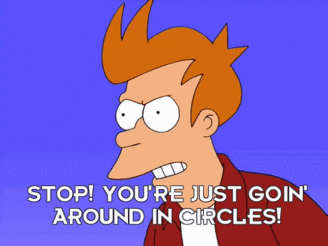 Furturama Series Philip Fry Going Around Circles GIF