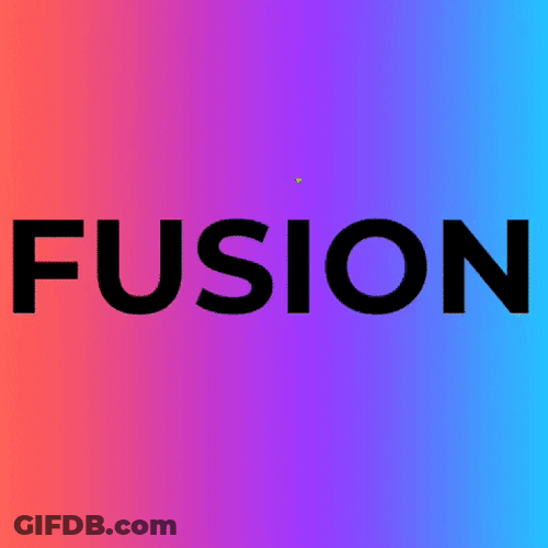 Fusion Text Rainbow Background GIF