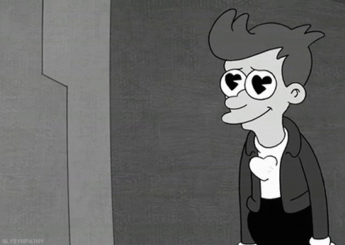 Futarama Sitcom Philip J. Fry Heart Pumping GIF