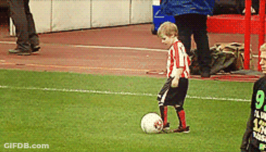Futbol Cute Kid Reverse Kick Fail GIF
