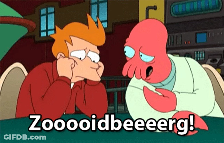 Futuram Zoidberg And Philip J. Fry GIF