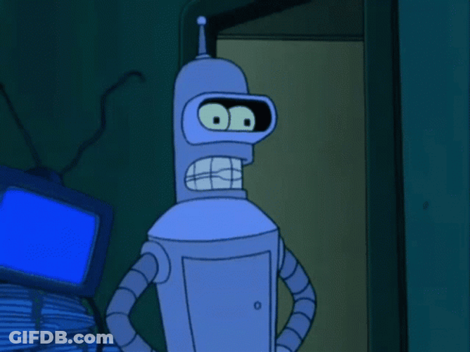 Futurama Angry Bender Rolling Eyes GIF