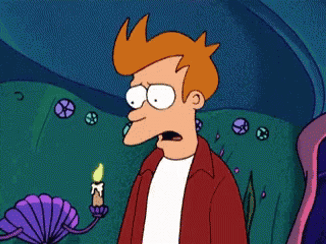 Futurama Animated Series Philip Fry Realization Screaming GIF