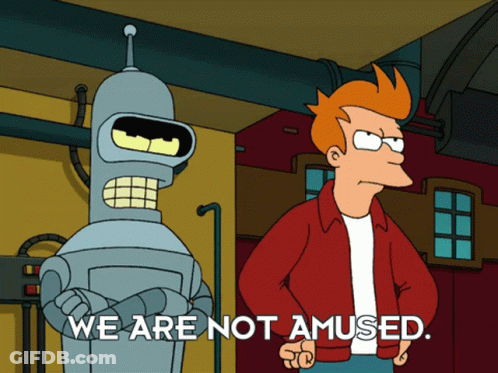 Futurama Bender And Fry We Are Not Amused GIF