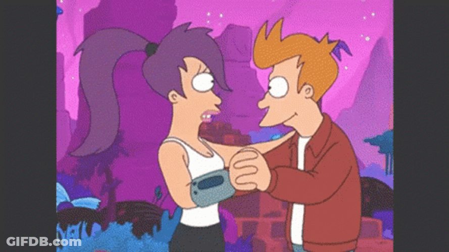 Futurama Fry And Leela Dancing GIF