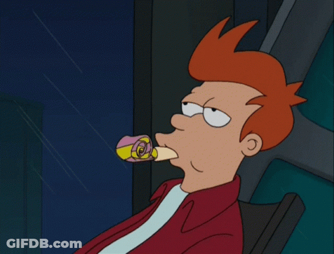 Futurama Fry Blowing Party Horn GIF