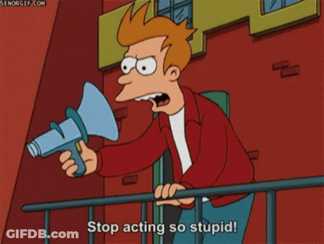 Futurama Fry Speaking On Inverted Megaphone GIF