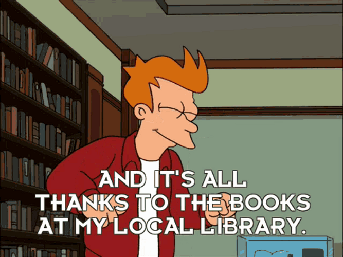 Futurama Philip Grateful To Local Library GIF