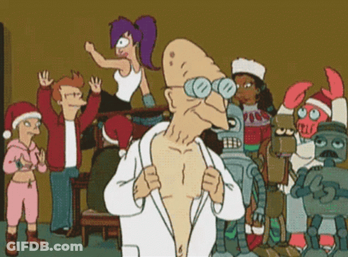 Futurama Professor Fansworth Stripping GIF