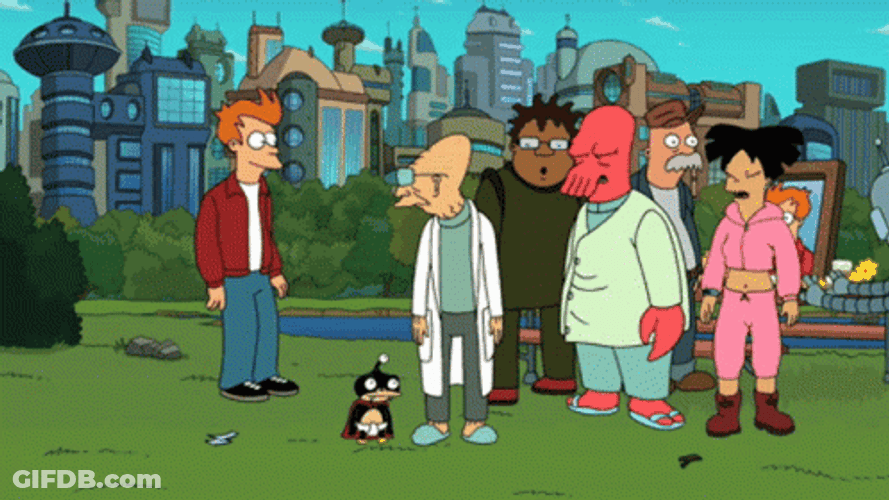 Futurama Scared Bender Carried GIF
