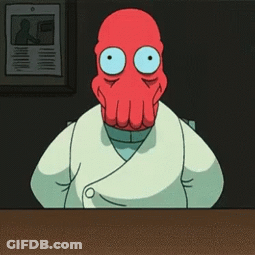 Futurama Startled Zoidberg Blinking Eyes GIF