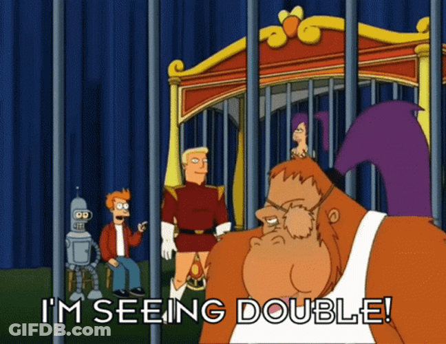 Futurama Zap Brannigan Seeing Double GIF